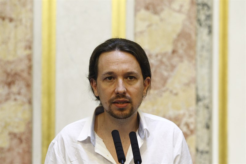 Pablo Iglesias durante la sesión constitutiva de la Mesa del Congreso