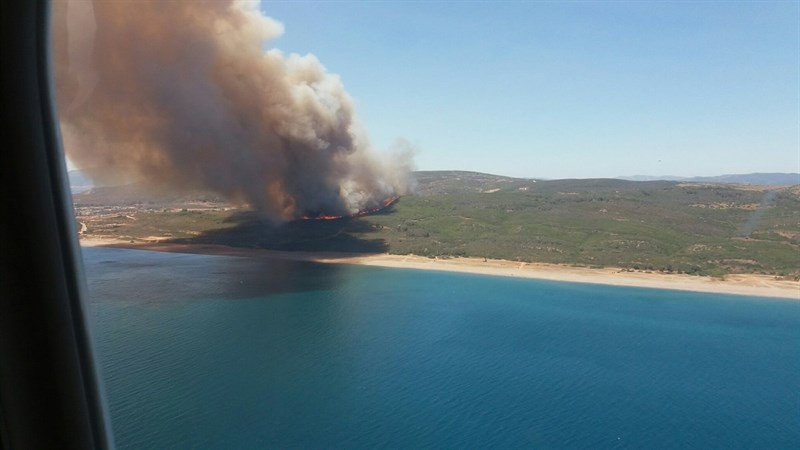 Incendio en la costa