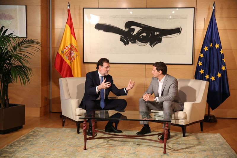 Rajoy y Rivera durante una reunión