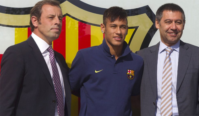 Rosell, Neymar y Bartomeu