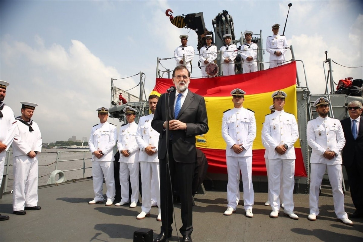 Rajoy visita a los militares espau00f1oles desplegados en el Golfo de Guinea