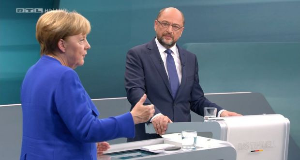 Merkel y schulz debate tv