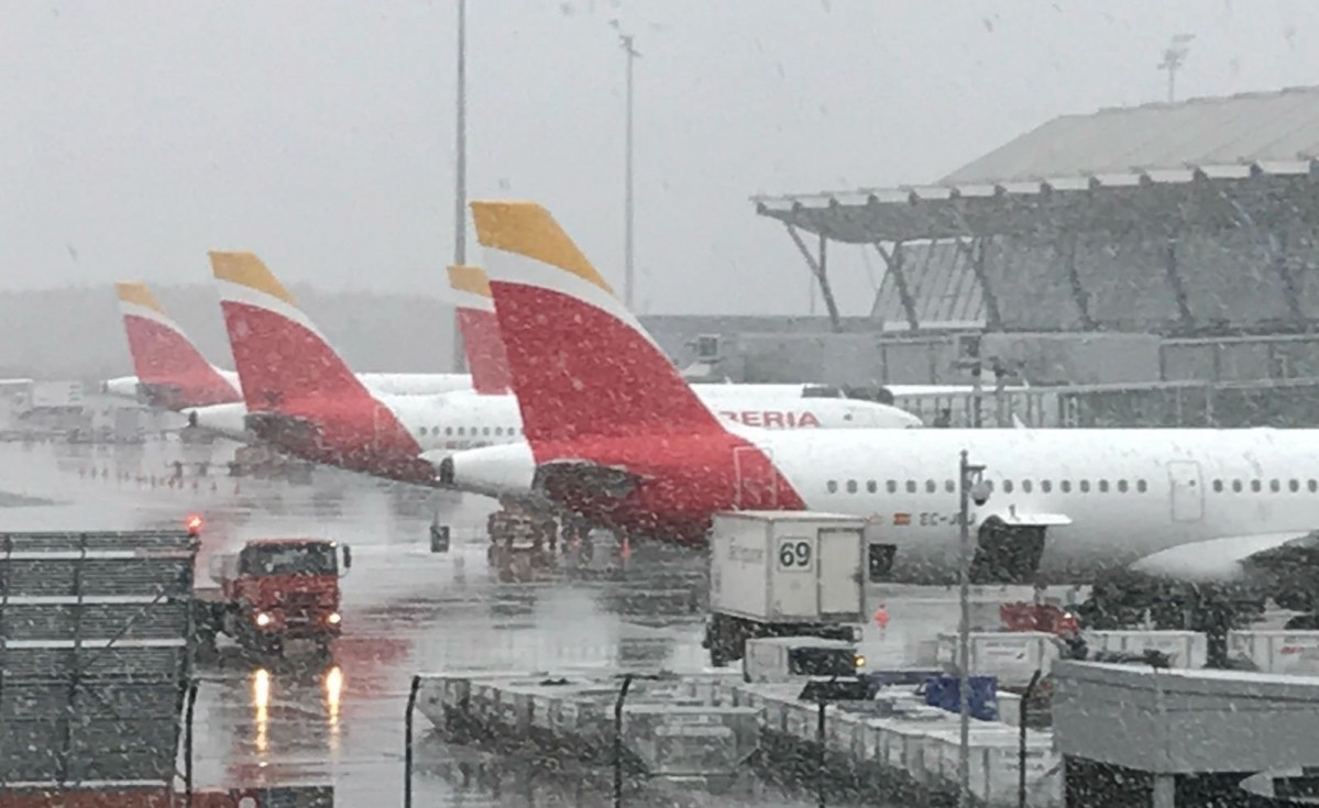 Nevada en el aeropuerto de Barajas