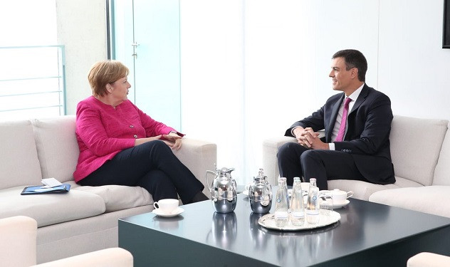 Angela Merkel y Pedro Sánchez