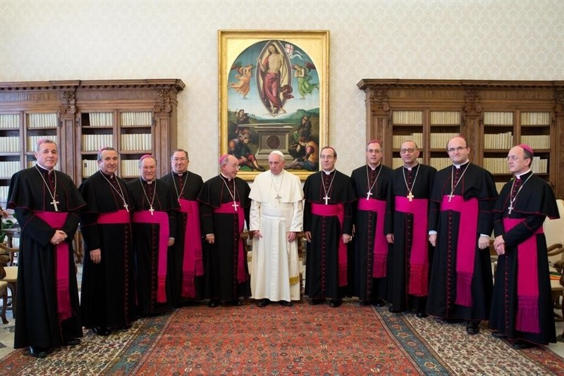 Papa francisco con obispos espau00f1oles ep