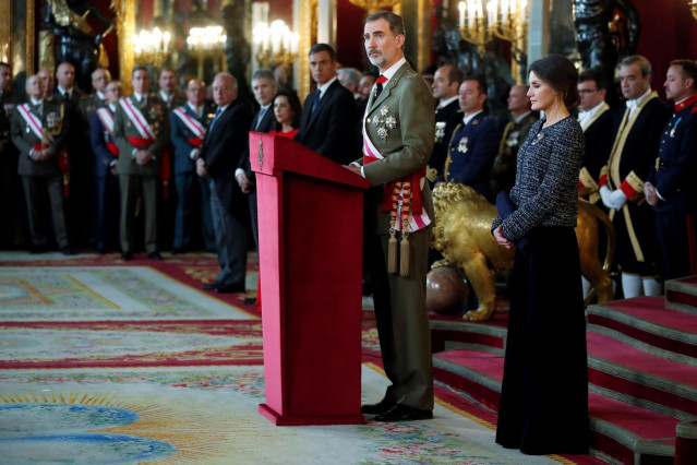 Los Reyes presiden la tradicional celebración de la Pascua Militar el año pasado