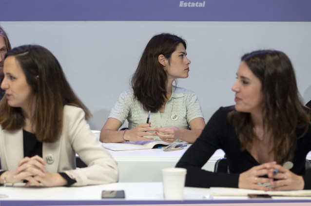 Archivo - La coportavoz de Unidas Podemos, Isa Serra, en una reunión del Consejo Ciudadano Estatal de Podemos.