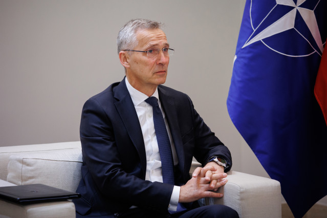 Archivo - El secretario general de la OTAN, Jens Stoltenberg, en una reunión con el presidente del Gobierno, en el Palacio de la Moncloa, a 30 de mayo de 2022, en Madrid (España).