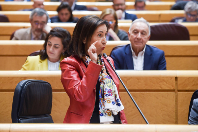 Archivo - La ministra de Defensa, Margarita Robles, durante una sesión de control al Gobierno en la Cámara Alta.