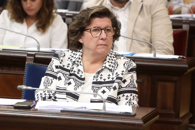 Archivo - La consellera de Familias y Asuntos Sociales, Catalina Cirer durante una sesión de control en el Parlament balear