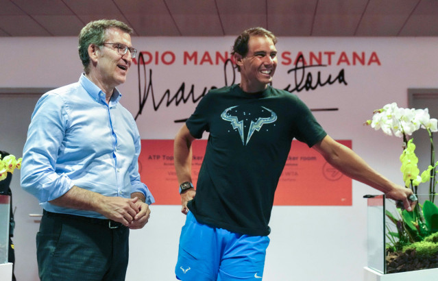 El líder del PP, se reúne con el tenista Rafa Nadal, coincidiendo con el inicio del Mutua Madrid Open.