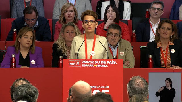 María Chivite interviene en el Comité Federal del PSOE.
