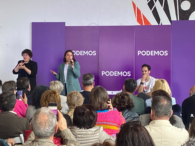 La secretaria Política de Podemos y cabeza de lista del partido a las elecciones europeas, Irene Montero, en un acto en Santander