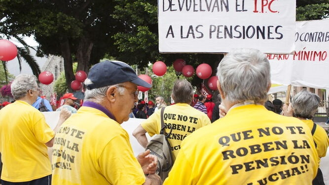 Grupo de pensionistas en una de las manifestaciones del colectivo.