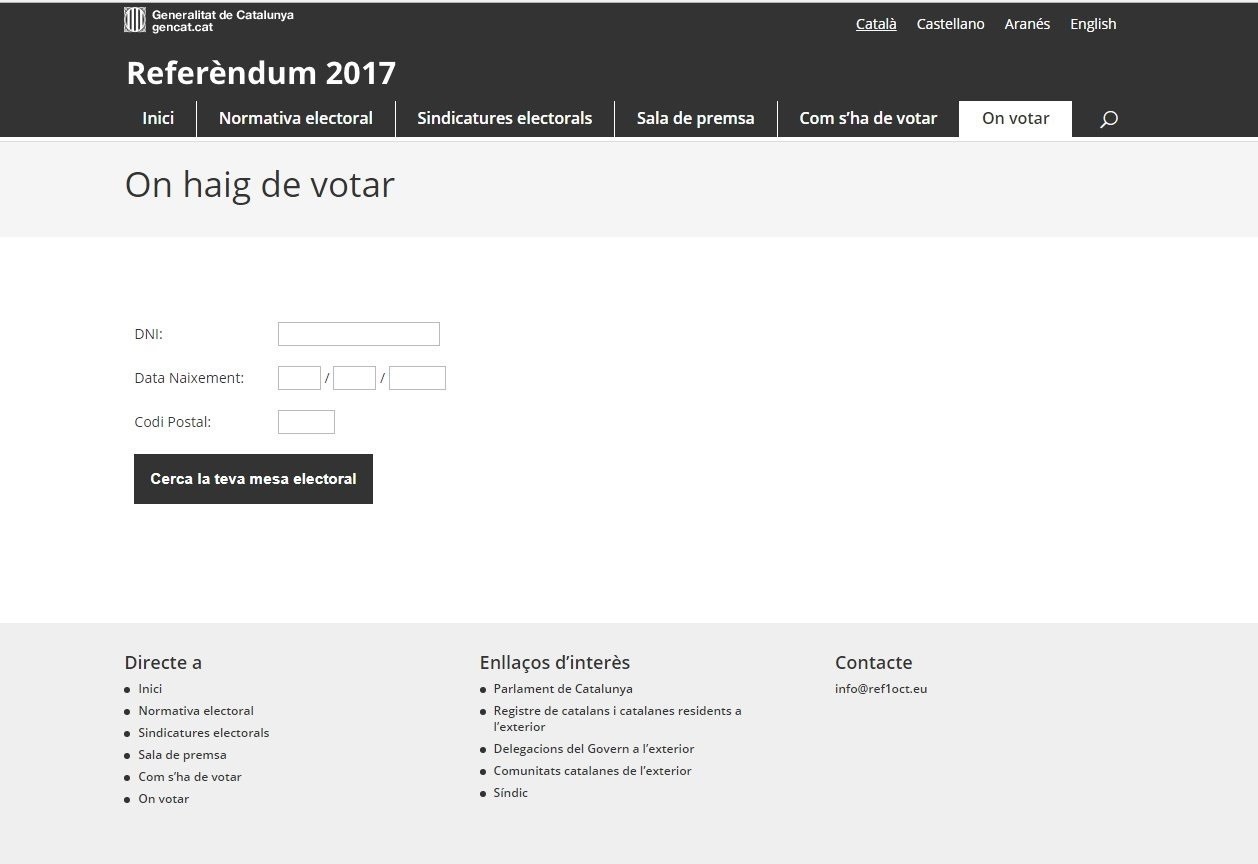 On votar web referendum