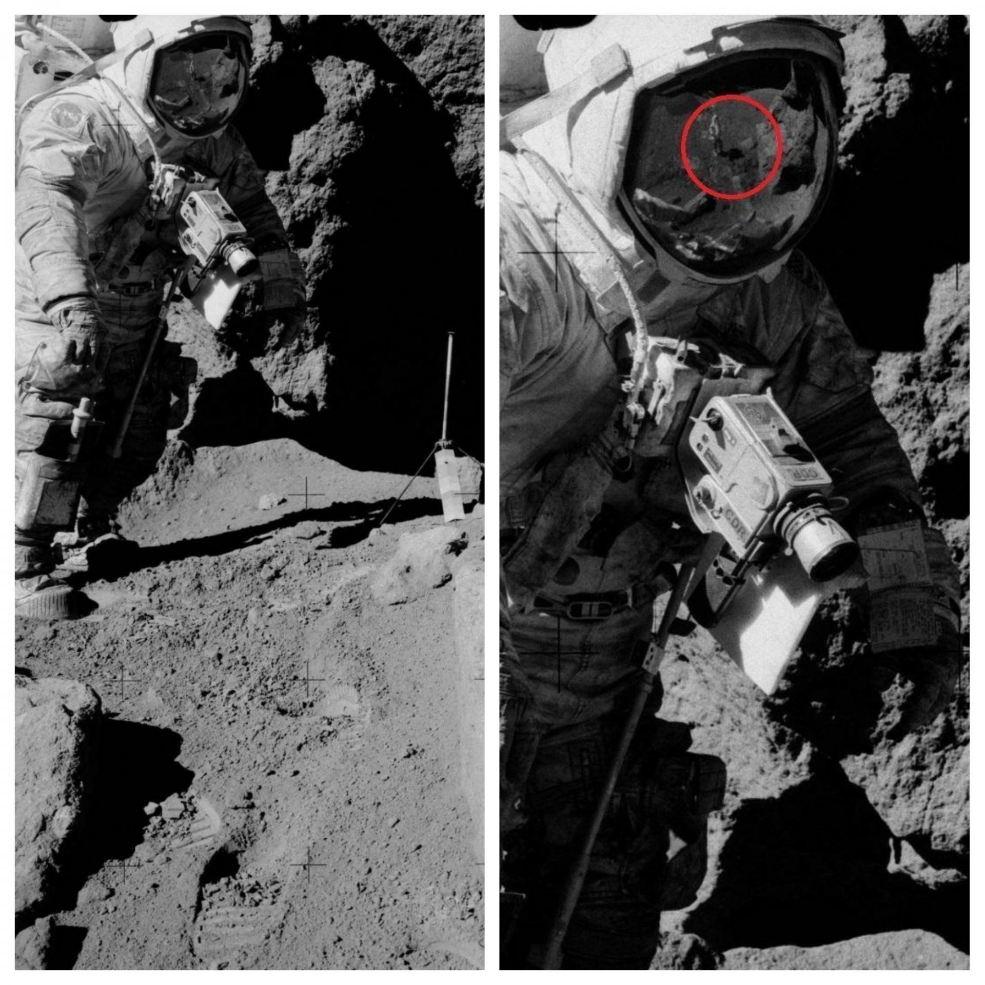 Astronauta reflejo persona sin traje espacial