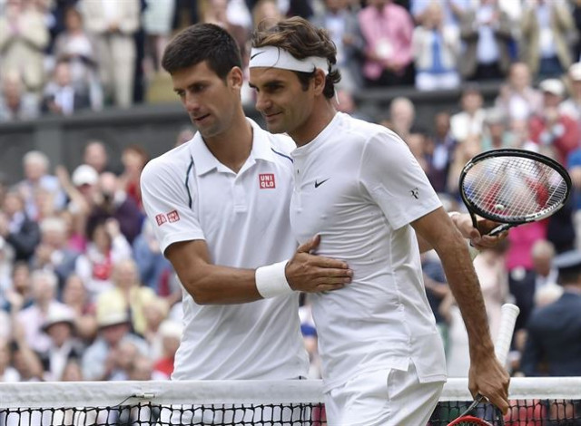 Novak Djokovic y Roger Federer 