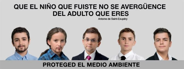 Greenpeace convierte en niños a los candidatos políticos para reclamarles que no se olviden del medio ambiente