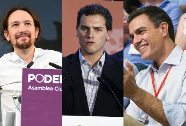 Pablo Iglesias, Albert Rivera y Pedro Sánchez 