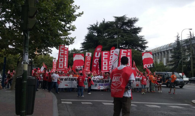 Manifestación en Madrid de los trabajadores de Renfe y Adif
