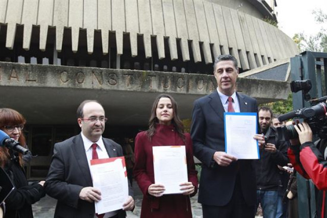 Miquel Iceta, Inés Arrimadas y Xavier García Albiol