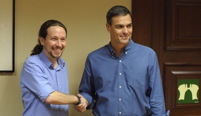 Pedro sanchez y Pablo Iglesias