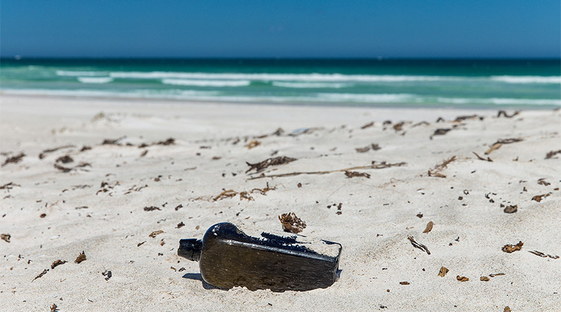 Oldest message in a bottle bottle on beach video