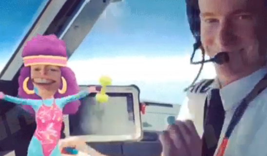 Pilotos se divierten con Snapchat