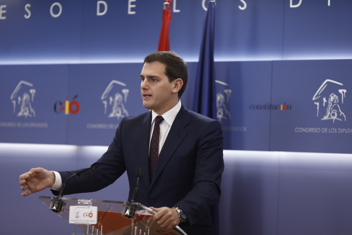 Rueda de prensa del lu00edder de Ciudadanos, Albert Rivera, en el Congreso