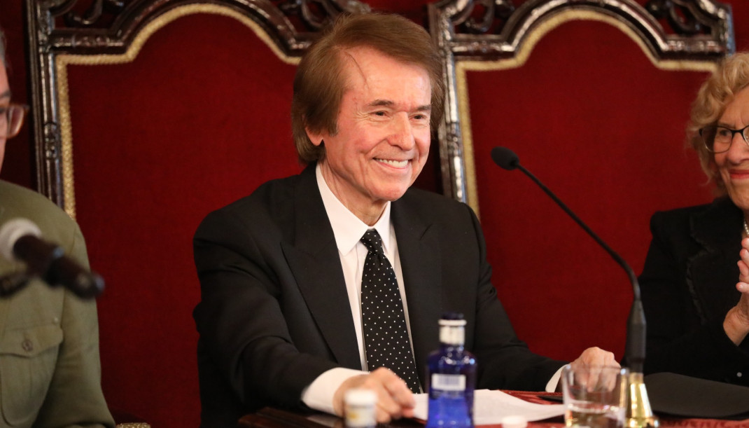 Raphael, en el acto en el que fue nombrado Hijo Adoptivo de Madrid.