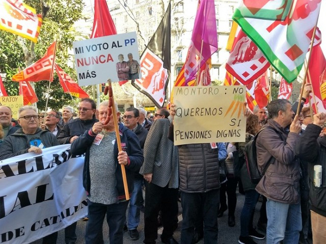 Manifestacin pensiones pensionistas barcelona 16042018