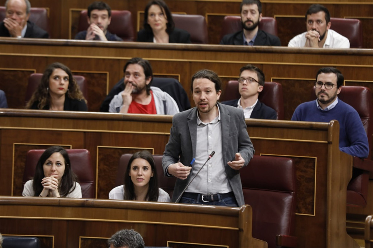 Pablo Iglesias interviene en la sesiu00f3n de control al Gobierno en el Congreso