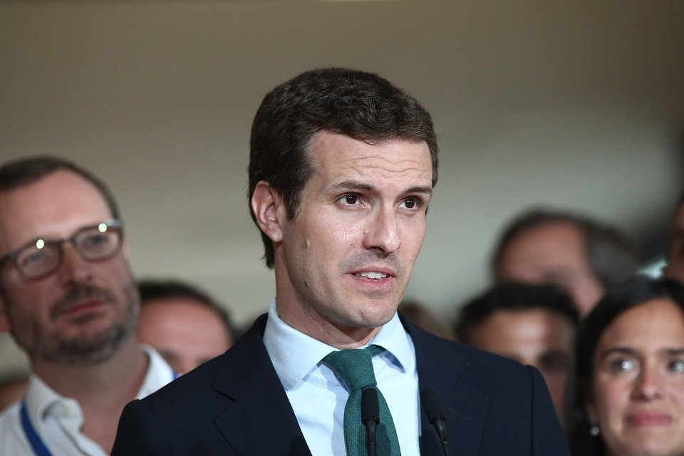 El presidente del PP, Pablo Casado