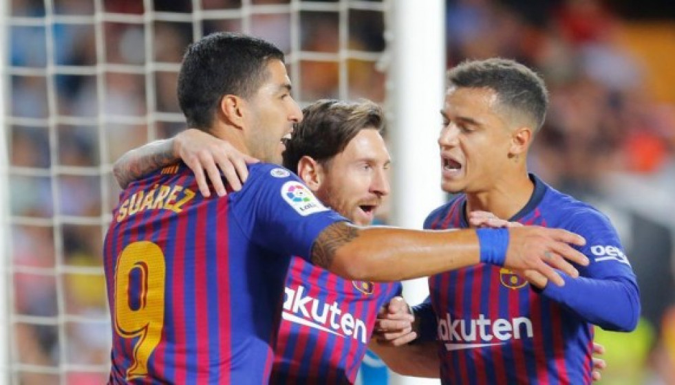 Suarez messi coutinho valencia bara liga reuters