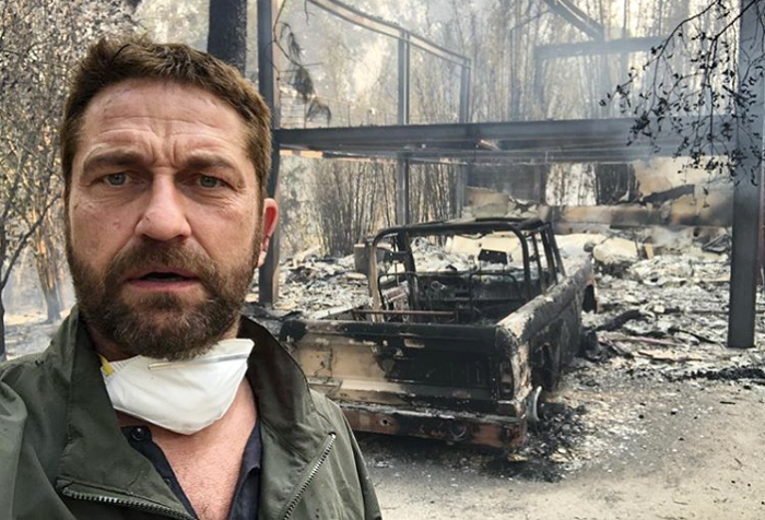 Gerard Butler publica la imagen de su casa de Malibu00fa totalmente quemada