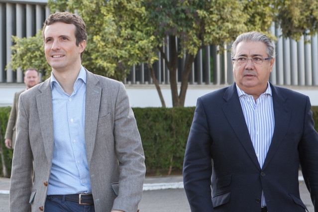 Pablo Casado y Juan Ignacio Zoido, en Sevilla