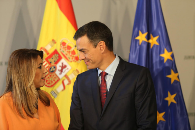 El presidente del Gobierno, Pedro Sánchez, y presidenta de la Junta, Susana Díaz