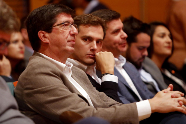 Juan Marín y Albert Rivera, en un acto en Cádiz