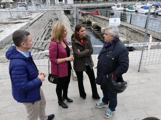 Andrea Levy y Elena Muñoz visitan la zona afectada en O Marisquiño