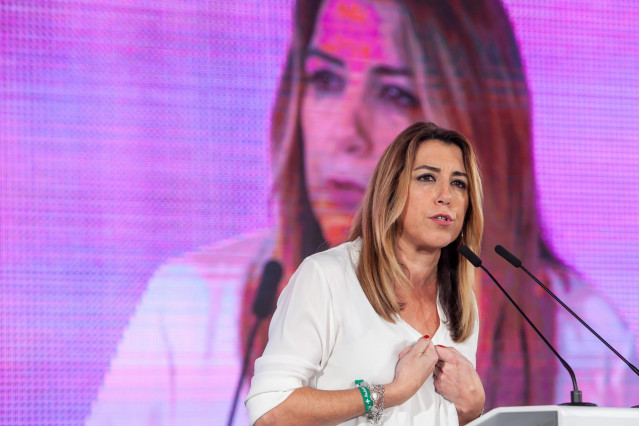 Susana Díaz, este domingo en un acto de campaña en Chiclana