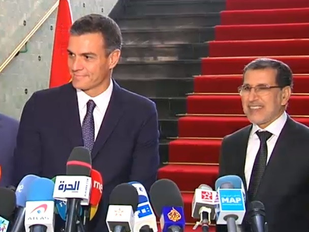 Rueda de prensa del presidente del Gobierno, Pedro Sánchez, en Rabat