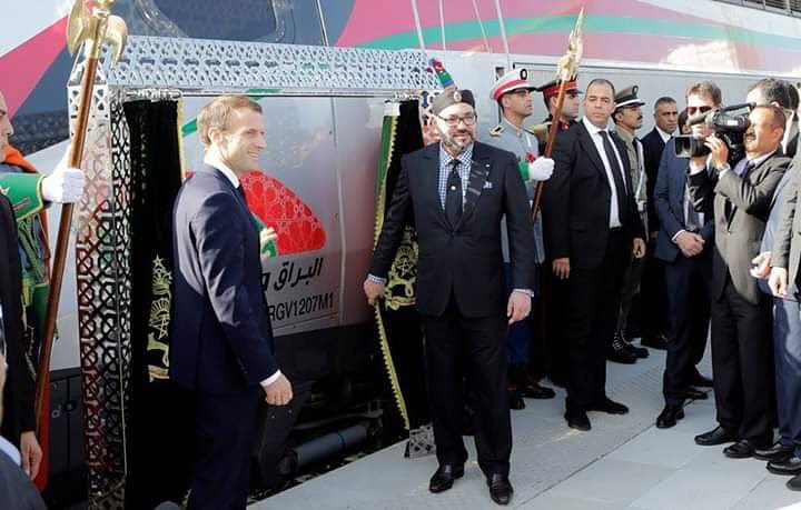 El presidente francu00e9s Emmanuel Macron y el rey de Marruecos Mohammed VI inauguraron el jueves la primera lu00ednea de tren de alta velocidad de u00c1frica.