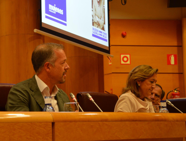 Ander Gil, portavoz del PSOE en el Senado, en unas jornadas.