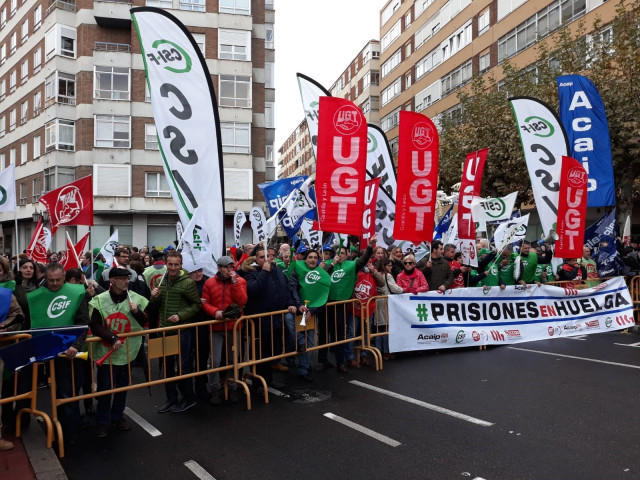 Protesta de funcionarios de prisiones en Valladolid