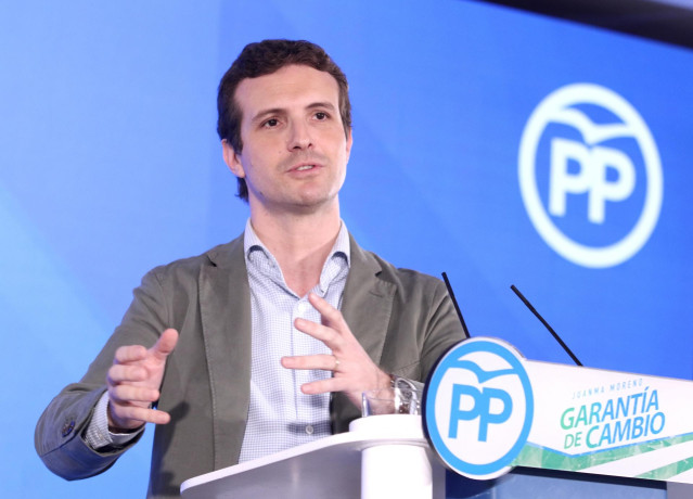 El presidente del PP, Pablo Casado, clausura un acto público del PP    16 noviem