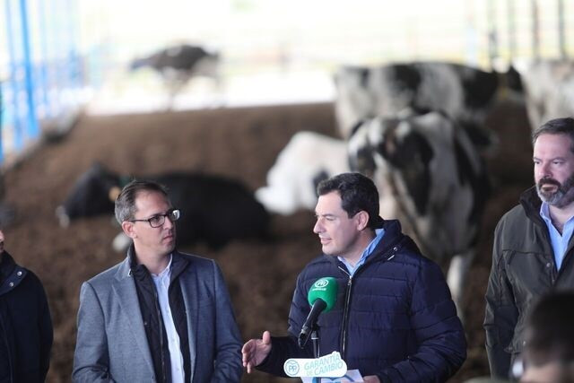 Juanma Moreno (PP-A), en un acto en la provincia de Córdoba