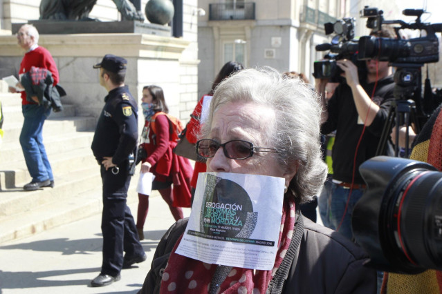 Protesta contra la ley mordaza en el Congreso