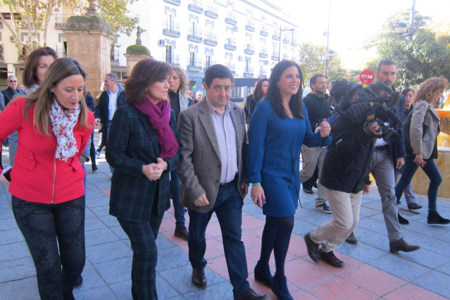 Carmen Calvo a su llegada a La Carolina