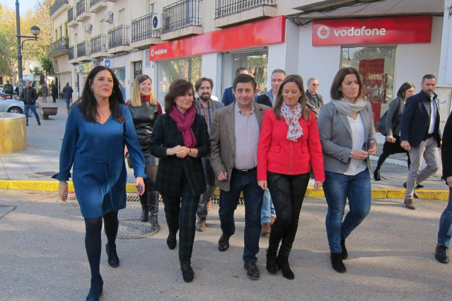 Carmen Calvo a su llegada a La Carolina