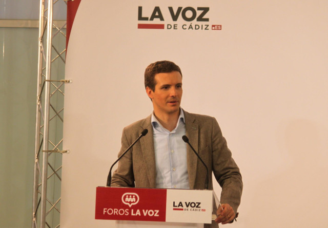 Pablo Casado en un acto en Cádiz
